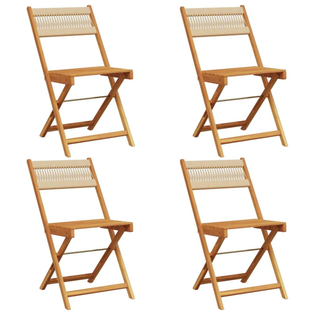 vidaXL Bistro Chairs 2 pcs Black Solid Wood Acacia and Polypropylene - Bistro Sets