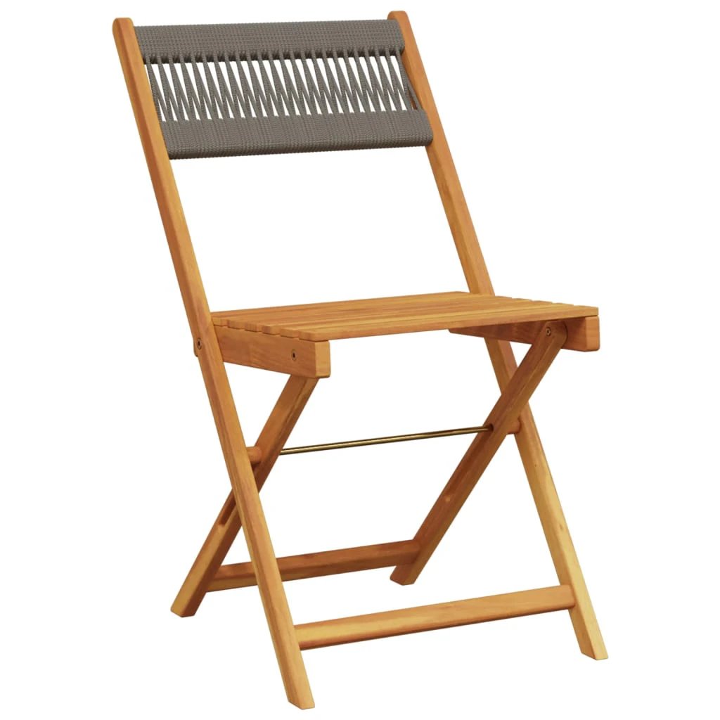 vidaXL Bistro Chairs 2 pcs Black Solid Wood Acacia and Polypropylene - Bistro Sets
