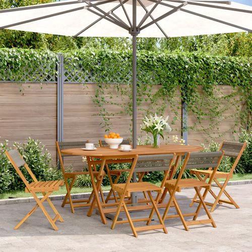 vidaXL Bistro Chairs 2 pcs Black Solid Wood Acacia and Polypropylene by vidaXL