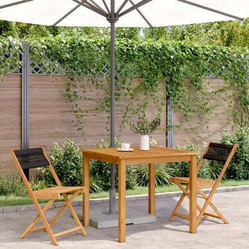 vidaXL Bistro Chairs 2 pcs Black Solid Wood Acacia and Polypropylene by vidaXL