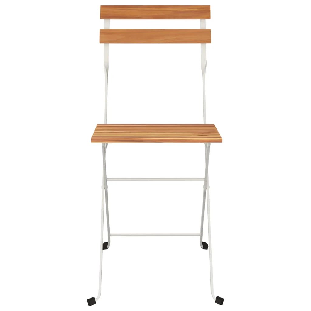 vidaXL Folding Bistro Chairs 2 pcs Solid Wood Acacia and Steel - Bistro Sets