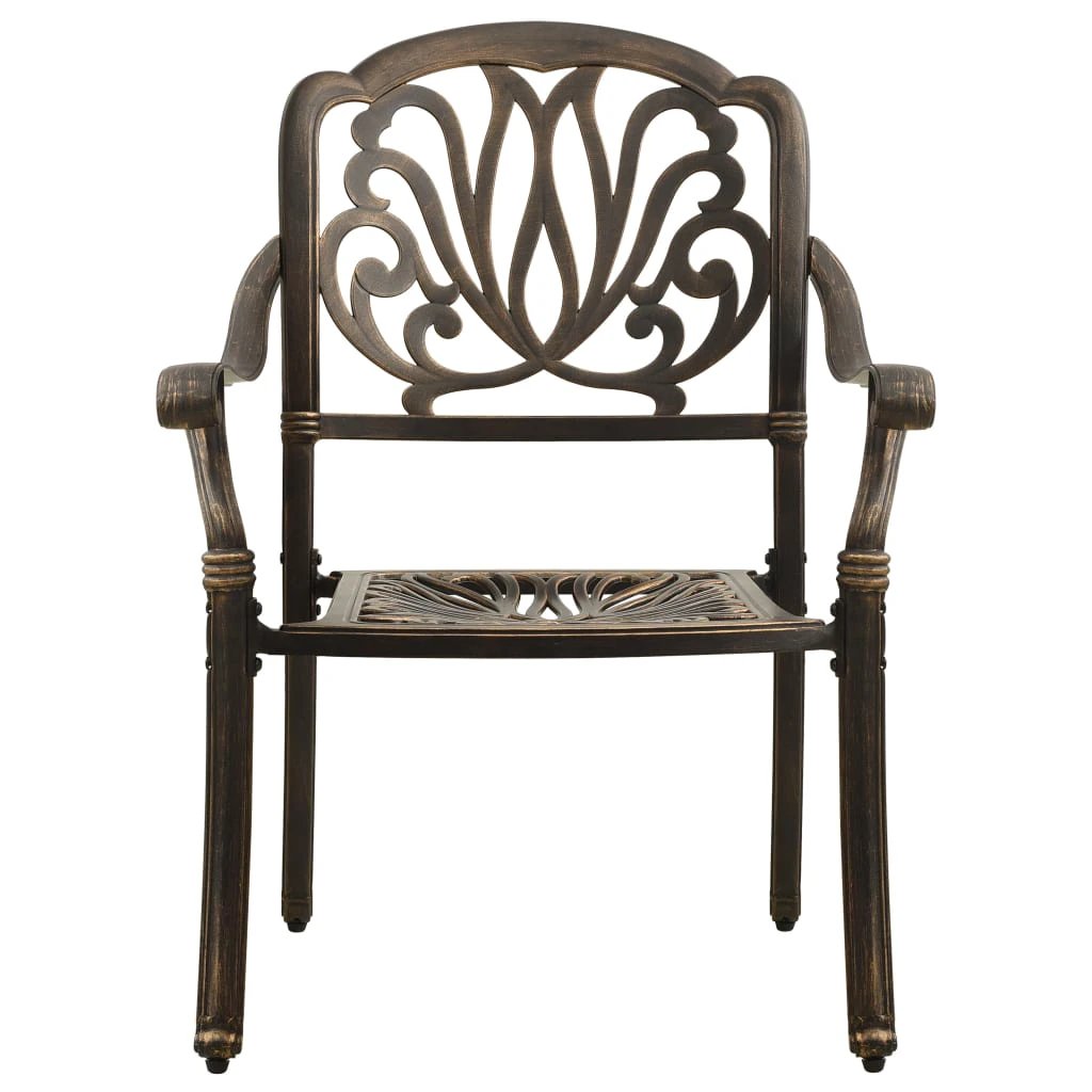 vidaXL vidaXL 3 Piece Bistro Set Cast Aluminium Bronze - Bistro Sets