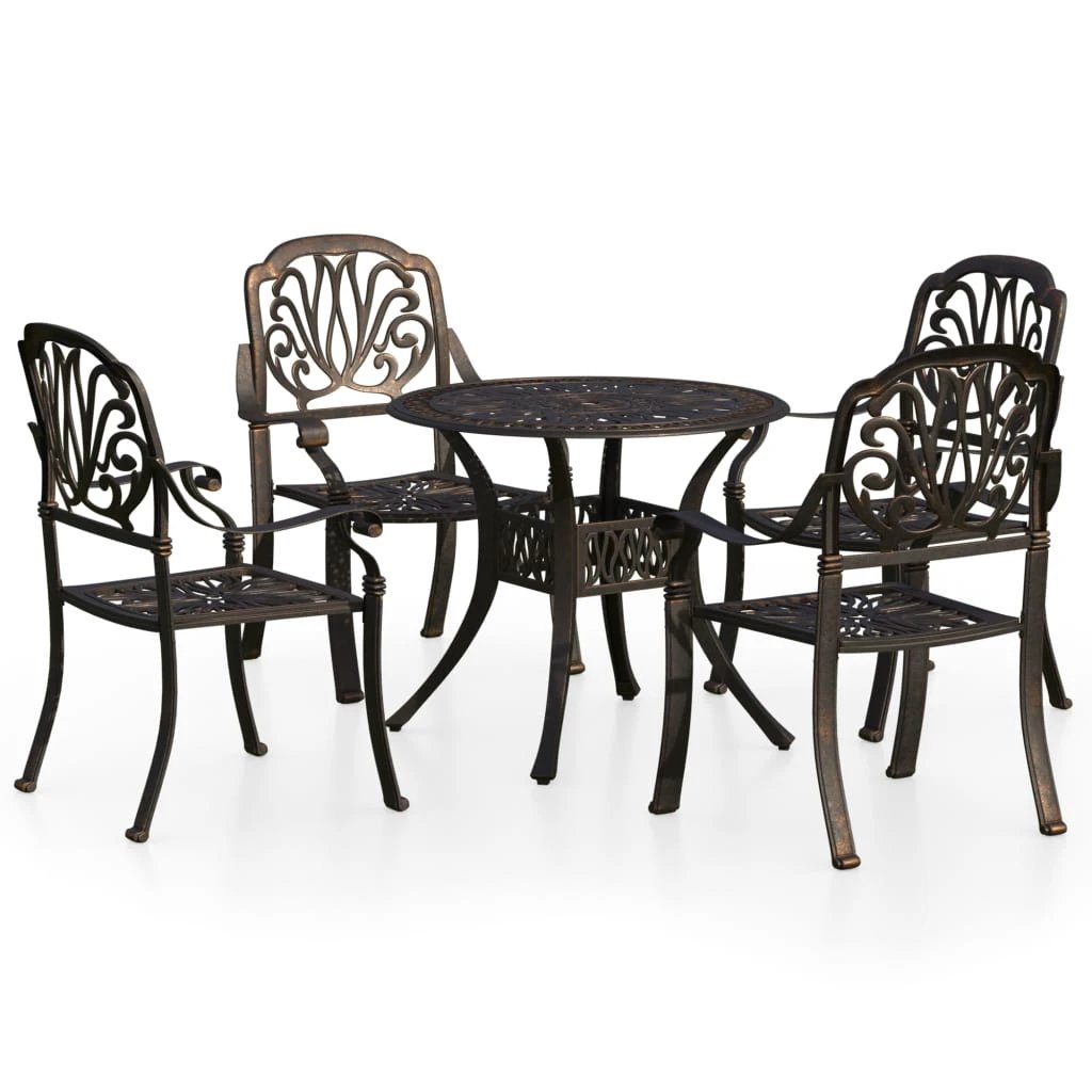 vidaXL 3 Piece Bistro Set Cast Aluminium Bronze by vidaXL