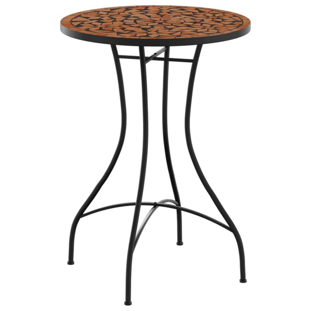 vidaXL Mosaic Bistro Table Terracotta 60 cm Ceramic - Bistro Sets