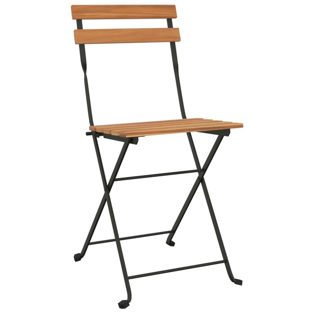 vidaXL vidaXL 5 Piece Folding Bistro Set Solid Wood Acacia and Steel - Bistro Sets