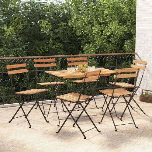 vidaXL vidaXL 5 Piece Folding Bistro Set Solid Wood Acacia and Steel - Bistro Sets