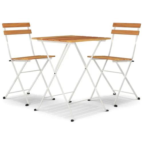 vidaXL 3 Piece Folding Bistro Set Solid Wood Acacia and Steel by vidaXL