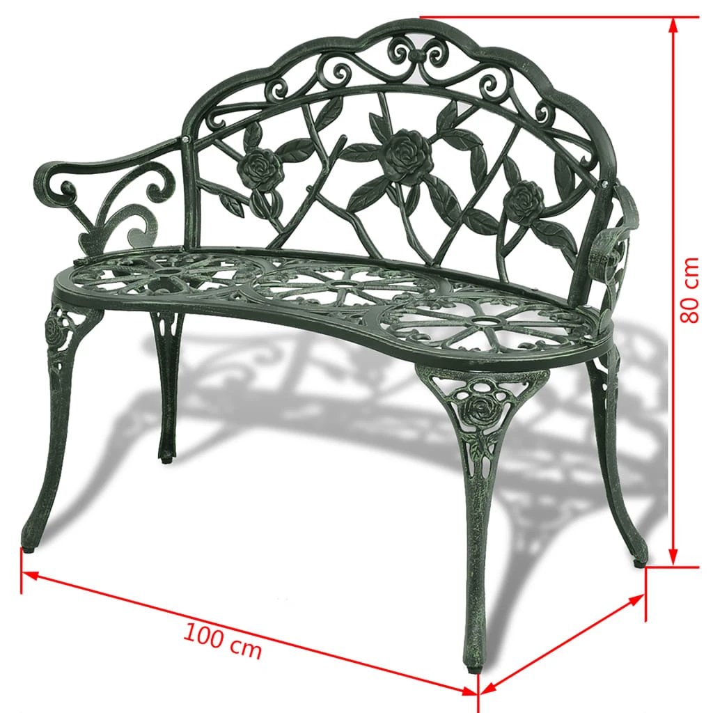vidaXL Bistro Bench 100cm Bronze Cast Aluminium by vidaXL