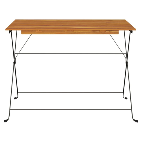 vidaXL vidaXL Folding Bistro Table 100x54x71 cm Solid Wood Acacia and Steel - Bistro Sets
