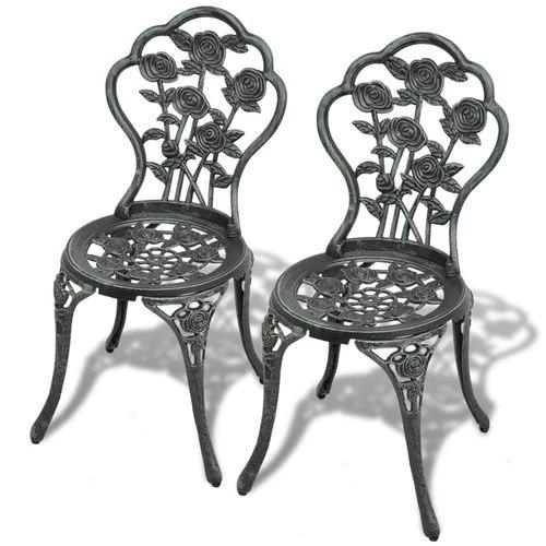 vidaXL Bistro Chairs 2 pcs Bronze Cast Aluminium by vidaXL