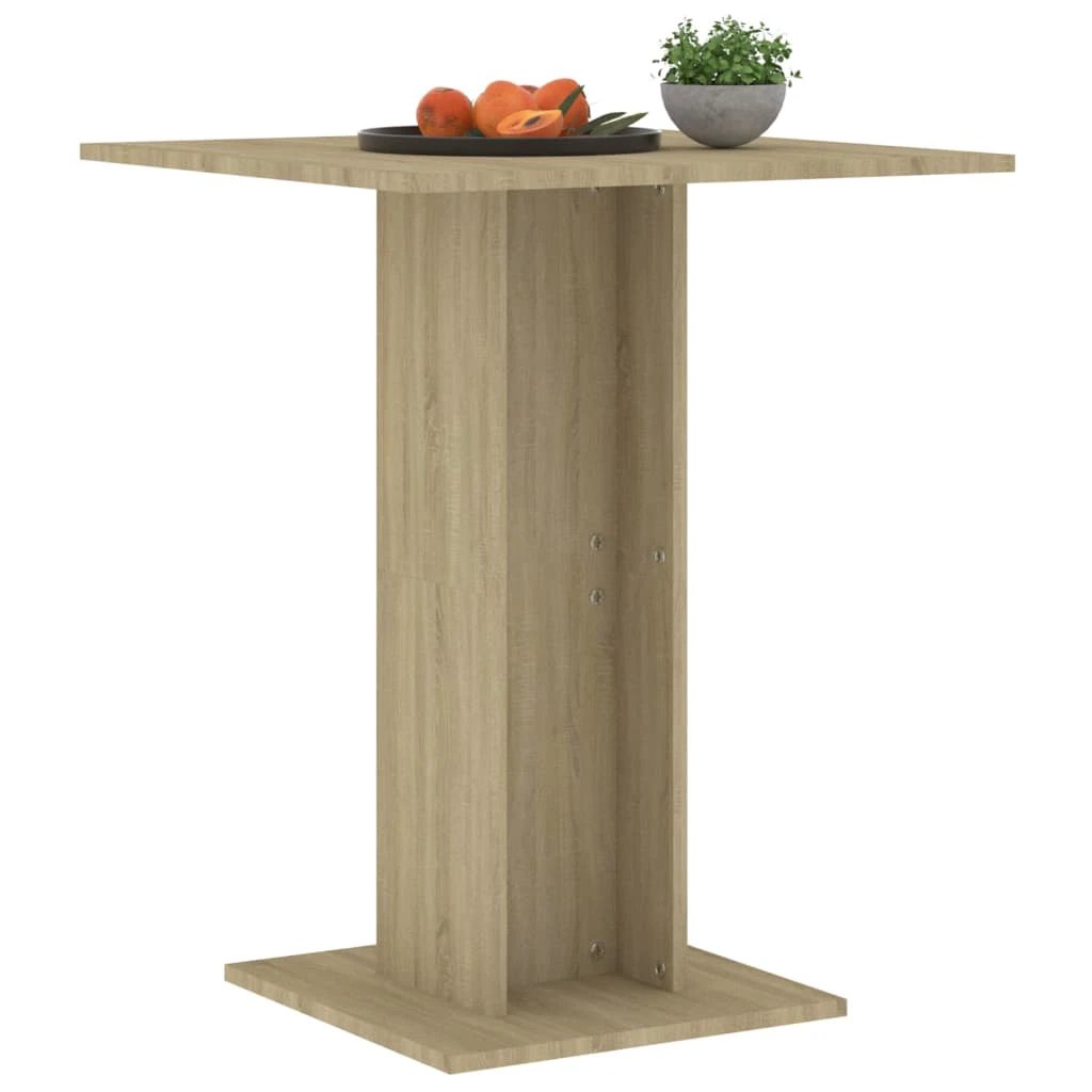 vidaXL Bistro Table Smoked Oak 60x60x75 cm Engineered Wood by vidaXL