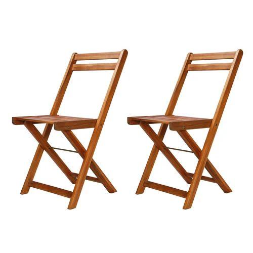 vidaXL 3 Piece Folding Bistro Set Solid Acacia Wood - Bistro Sets