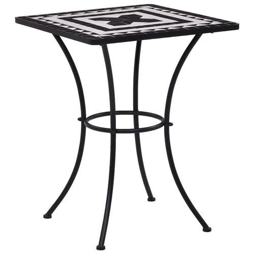 vidaXL 3 Piece Mosaic Bistro Set Ceramic Tile Black and White - Bistro Sets
