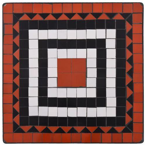 3 Piece Mosaic Bistro Set Ceramic Tile Terracotta and White by vidaXL