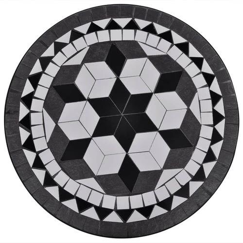 vidaXL Bistro Table Black and White 60 cm Mosaic - Bistro Sets