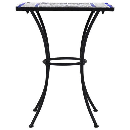 vidaXL Mosaic Bistro Table Blue and White 60 cm Ceramic - Bistro Sets