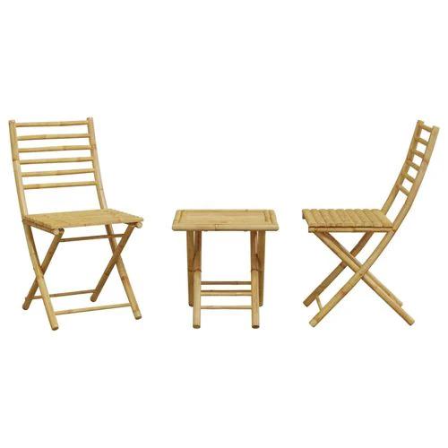 vidaXL 3 Piece Bistro Set Bamboo - Bistro Sets