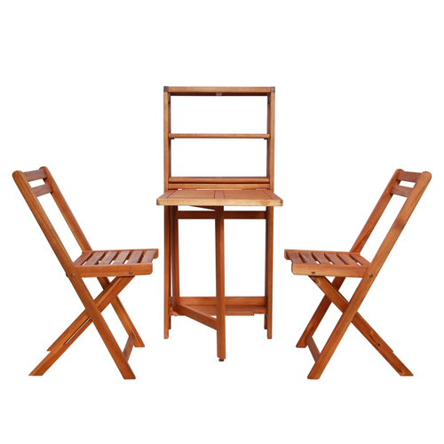vidaXL 3 Piece Folding Bistro Set Solid Acacia Wood by vidaXL