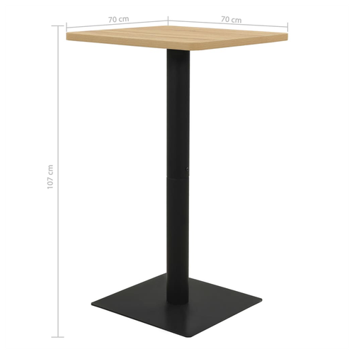 vidaXL Bistro Table Oak Colour 70x70x107 cm by vidaXL