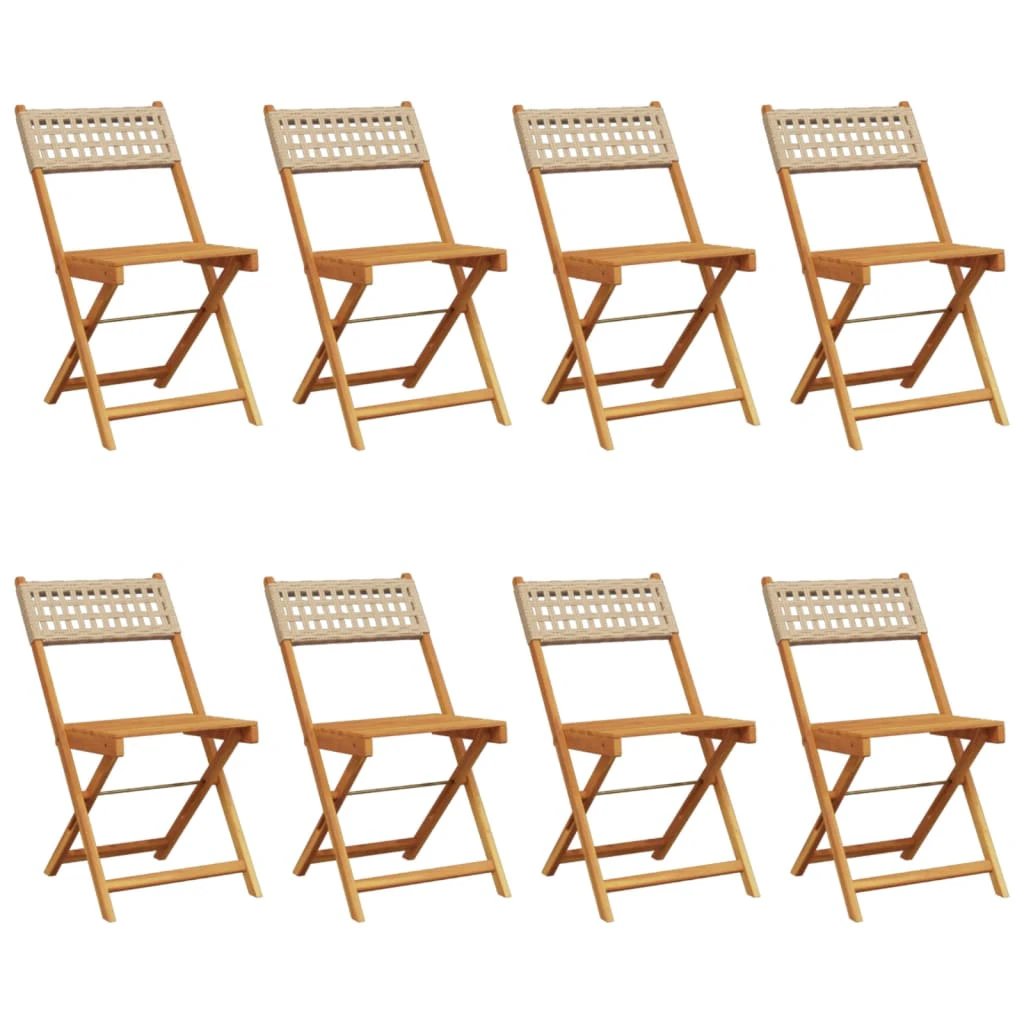 vidaXL Bistro Chairs 2 pcs Black Solid Wood Acacia and Poly Rattan by vidaXL