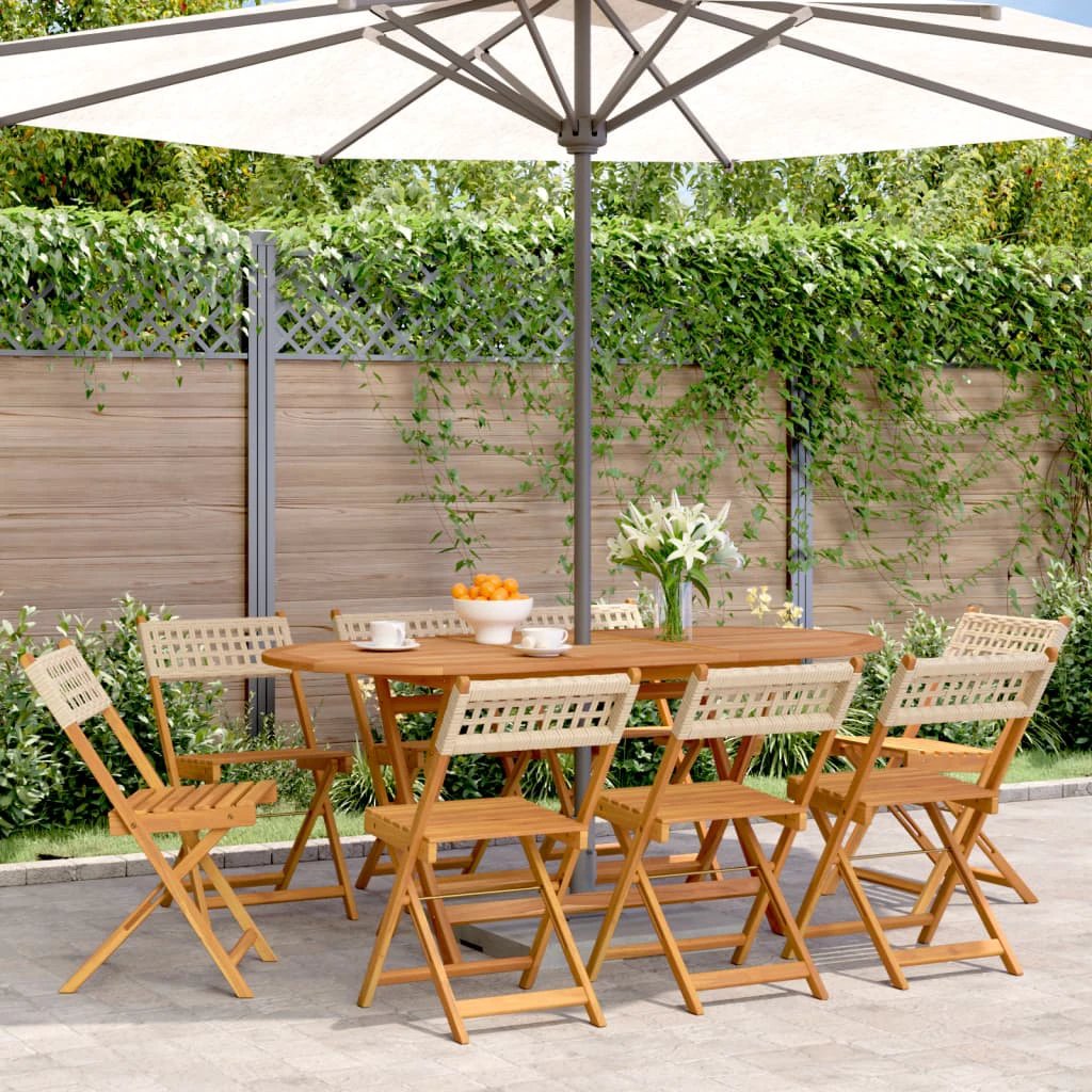 vidaXL Bistro Chairs 2 pcs Black Solid Wood Acacia and Poly Rattan by vidaXL