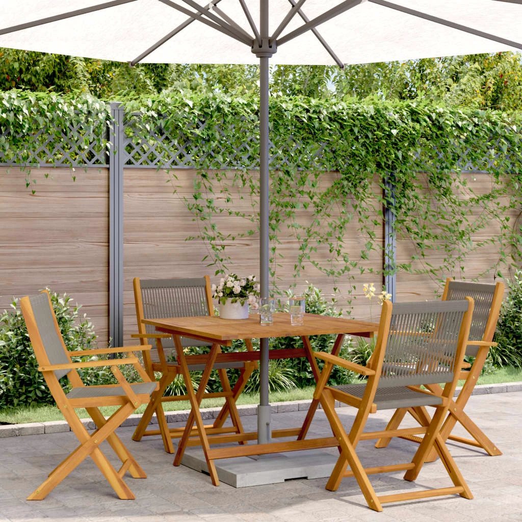 vidaXL 3 Piece Bistro Set Black Polypropylene and Solid Wood by vidaXL