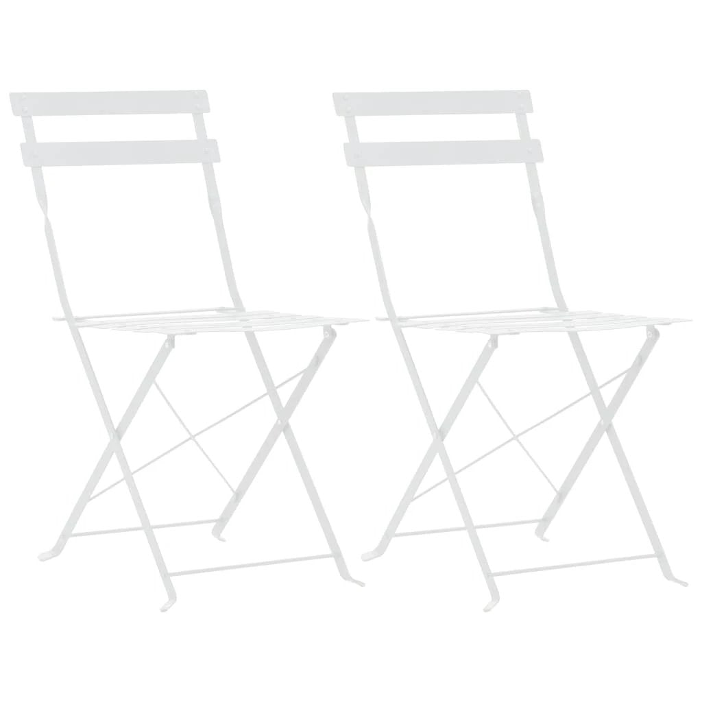 vidaXL vidaXL 3 Piece Bistro Set Steel Grey - Bistro Sets