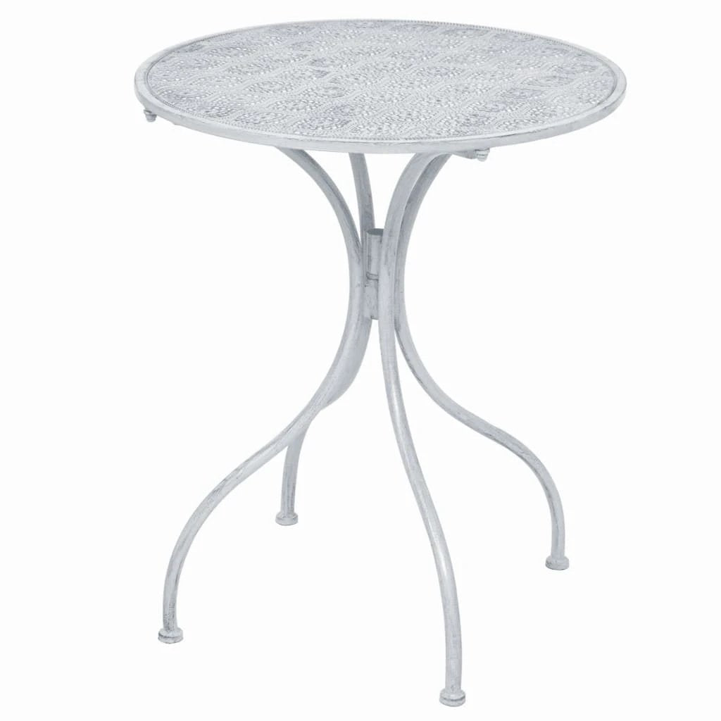vidaXL vidaXL 3 Piece Bistro Set Steel Greyish White - Bistro Sets