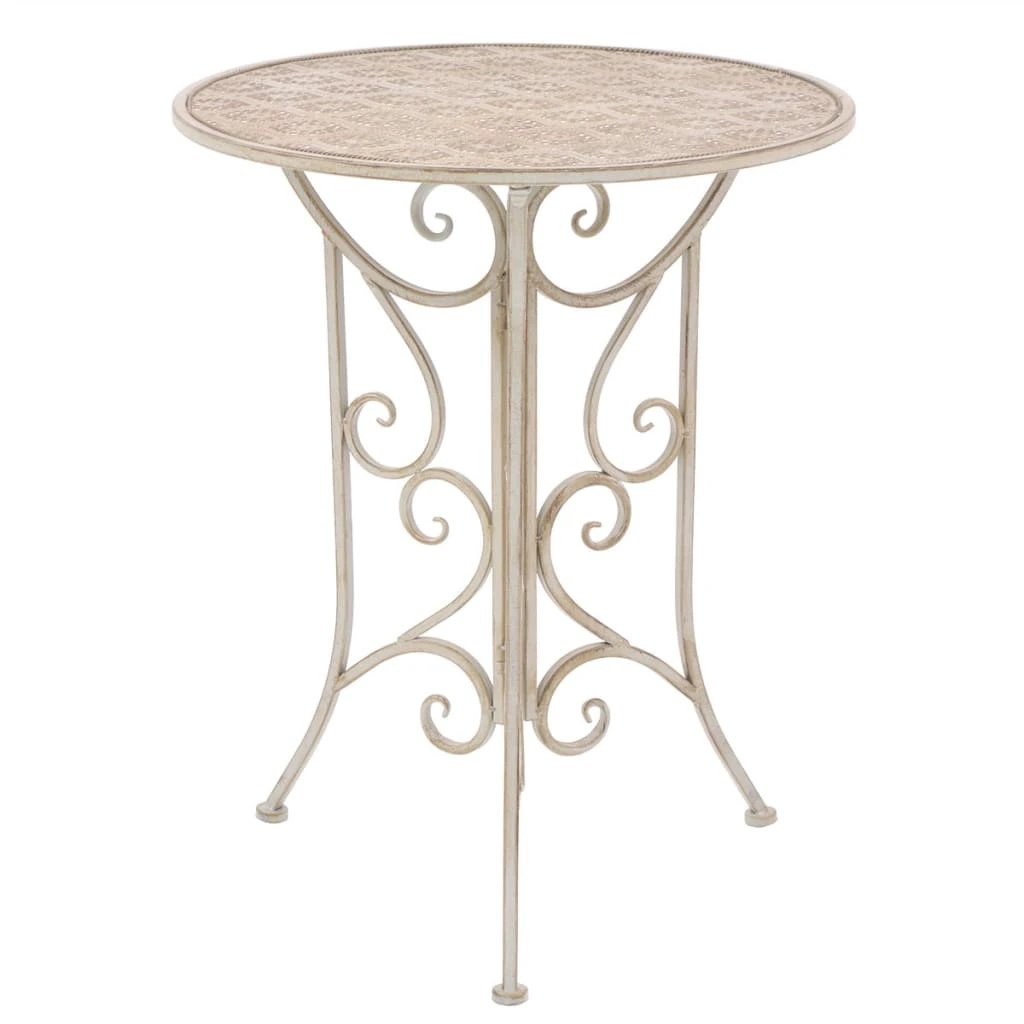 vidaXL 3 Piece Bistro Set Steel White by vidaXL