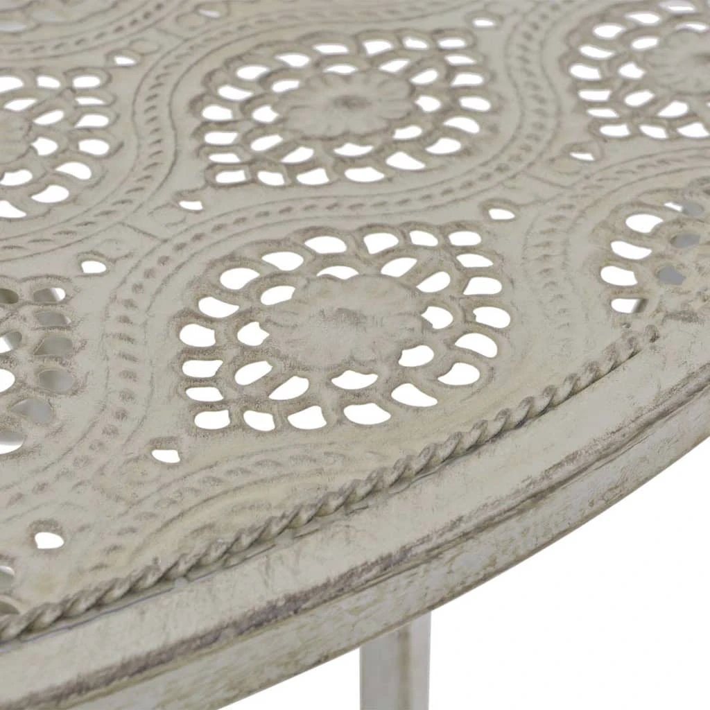 vidaXL vidaXL 3 Piece Bistro Set Steel White - Bistro Sets