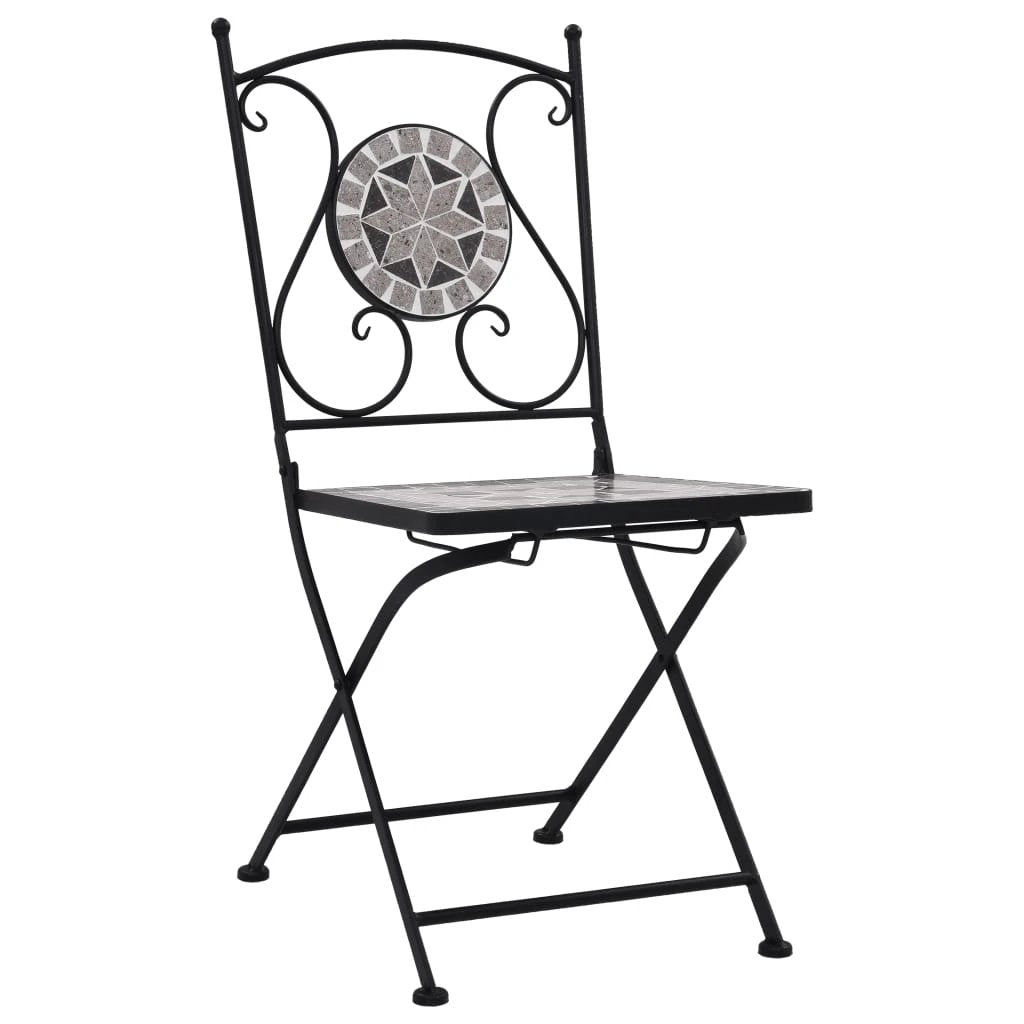 vidaXL Mosaic Bistro Chairs 2 pcs Brown Ceramic - Bistro Sets