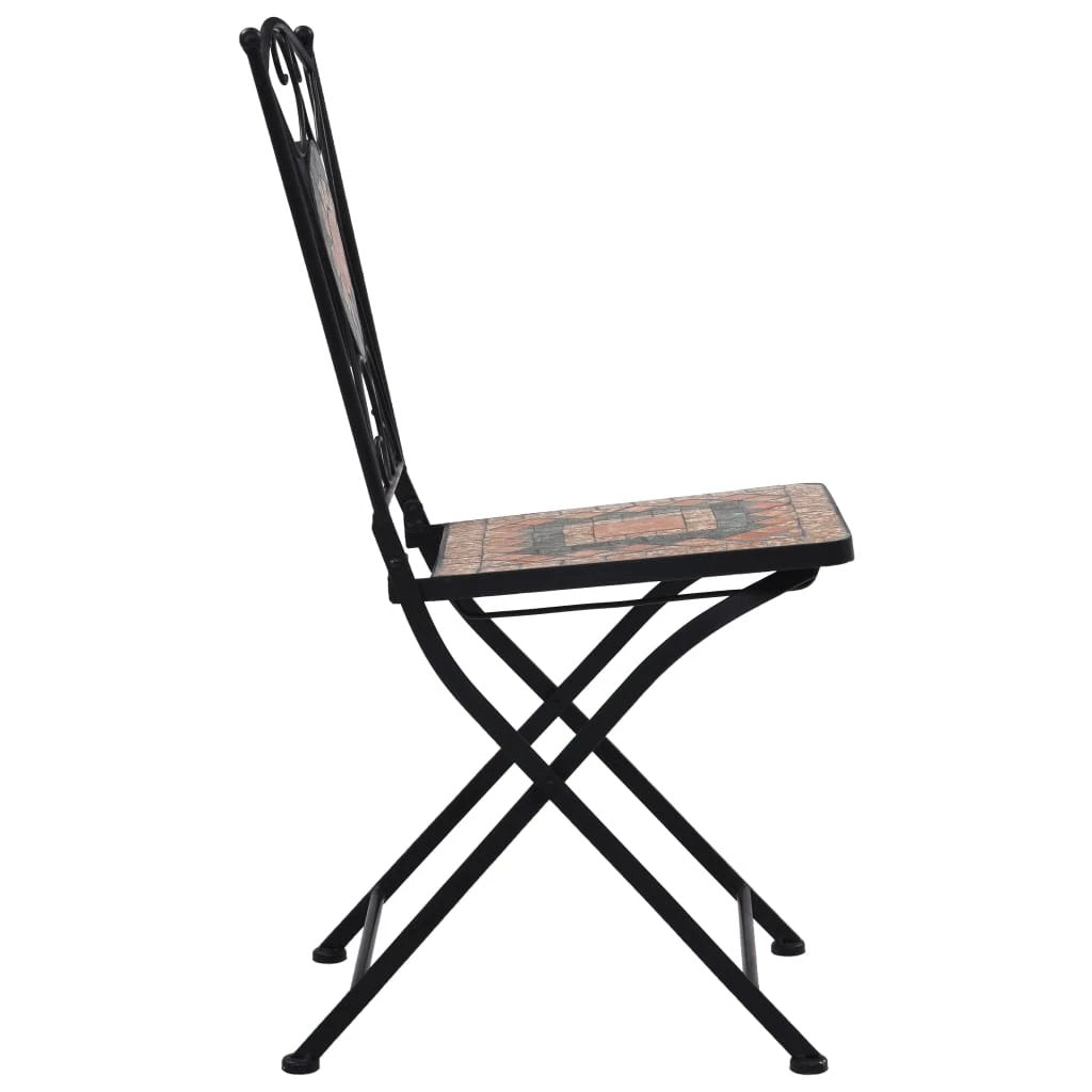 vidaXL Mosaic Bistro Chairs 2 pcs Brown Ceramic - Bistro Sets