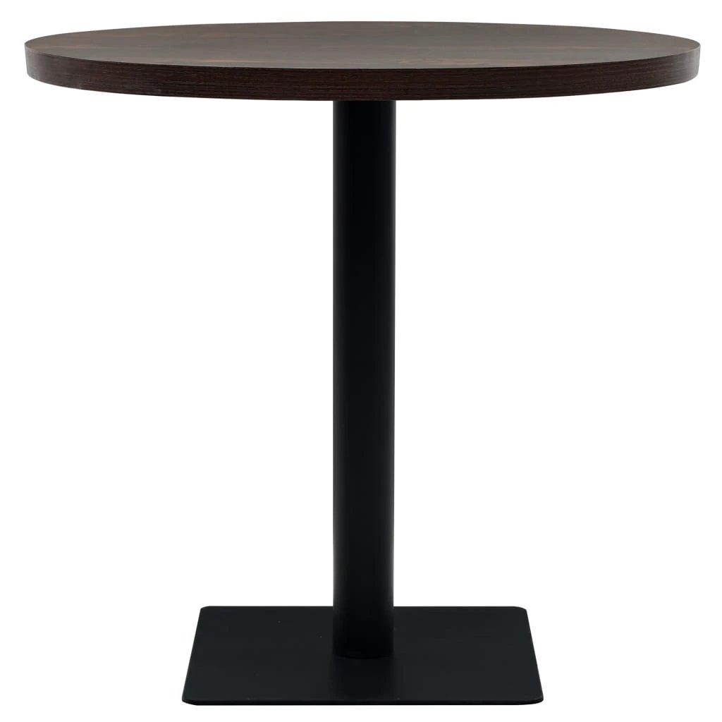 vidaXL Bistro Table MDF and Steel Round 60x75 cm Dark Ash by vidaXL