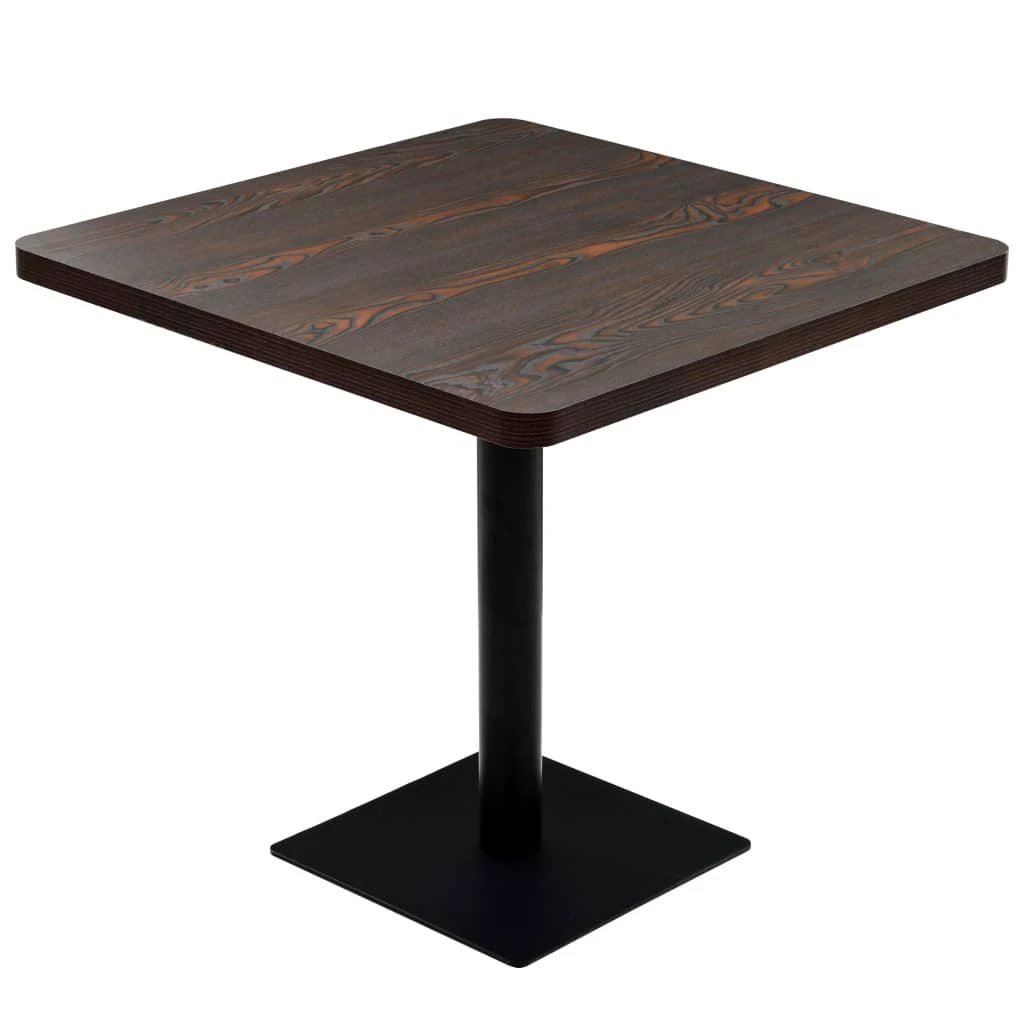 vidaXL Bistro Table MDF and Steel Round 60x75 cm Dark Ash by vidaXL