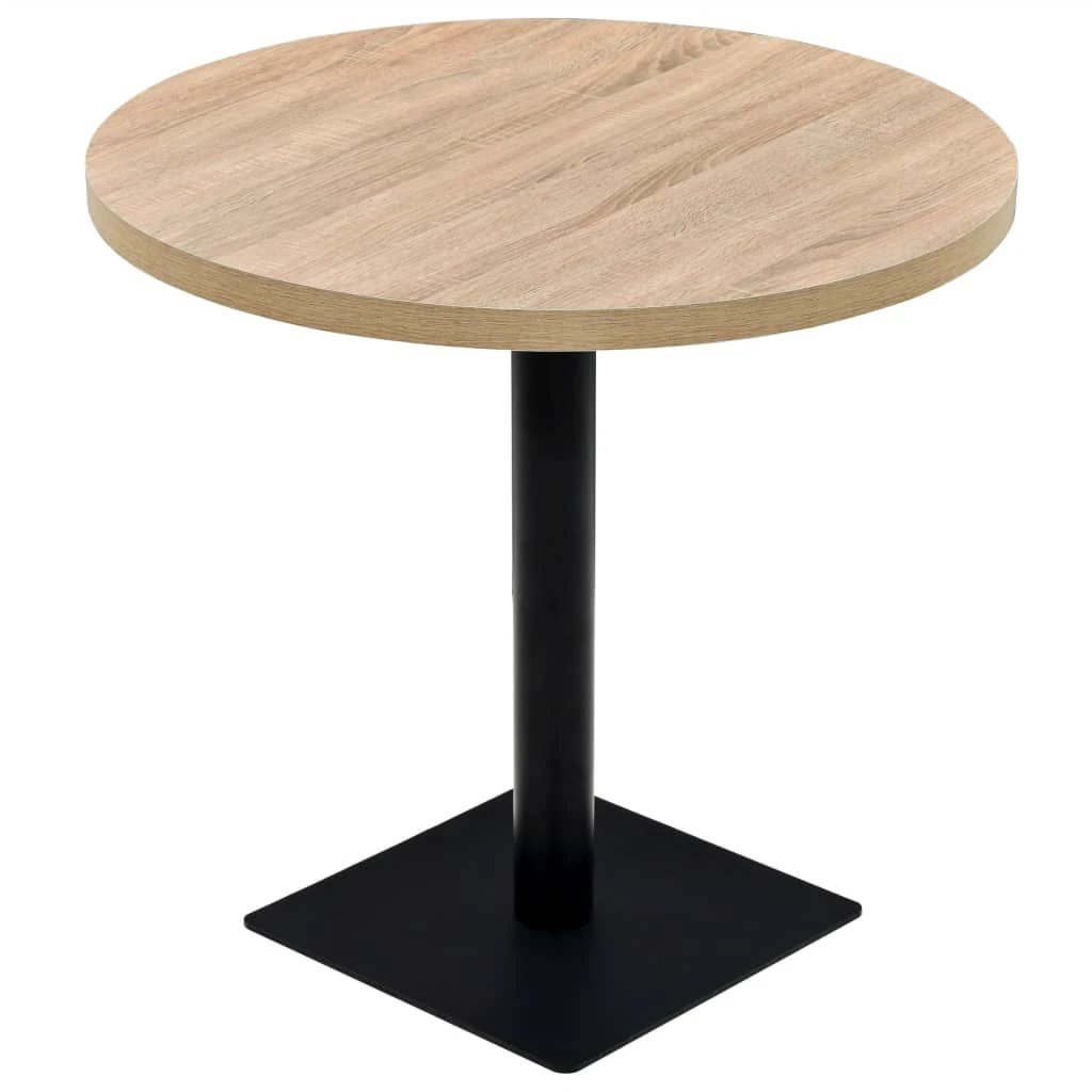 vidaXL Bistro Table MDF and Steel Round 60x75 cm Dark Ash - Bistro Sets