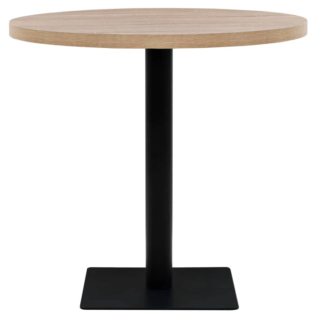 vidaXL Bistro Table MDF and Steel Round 60x75 cm Dark Ash - Bistro Sets