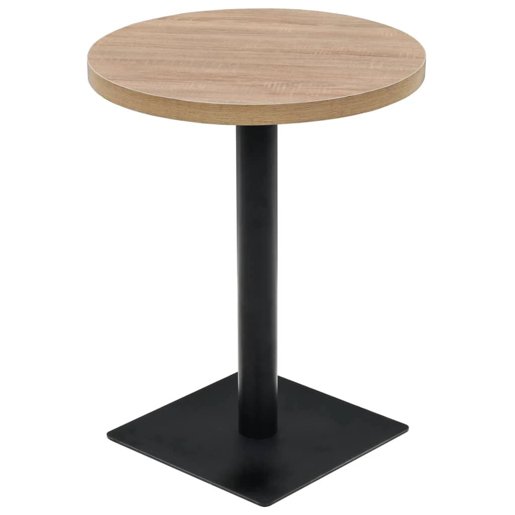 vidaXL Bistro Table MDF and Steel Round 60x75 cm Dark Ash by vidaXL
