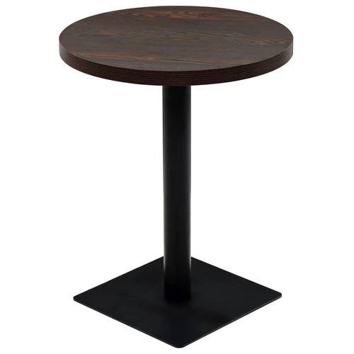 vidaXL Bistro Table MDF and Steel Round 60x75 cm Dark Ash by vidaXL