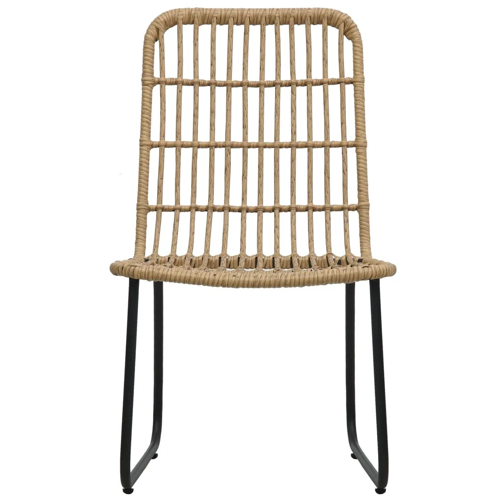 vidaXL 3 Piece Bistro Set Poly Rattan Oak - Bistro Sets