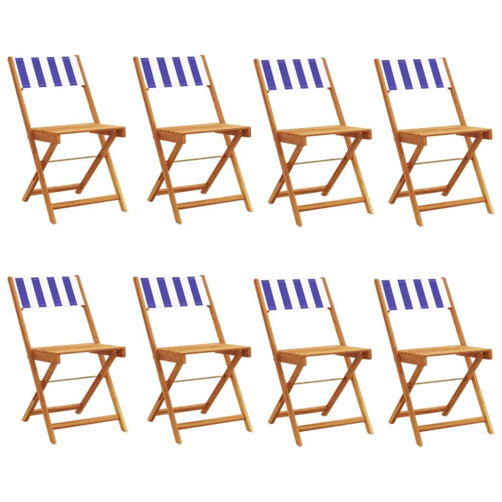 vidaXL Bistro Chairs 2 pcs Cream White Solid Wood Acacia and Fabric - Bistro Sets