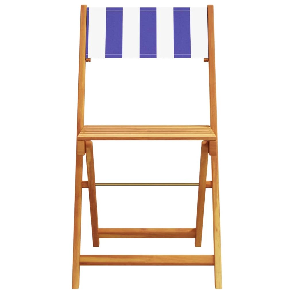 vidaXL Bistro Chairs 2 pcs Cream White Solid Wood Acacia and Fabric - Bistro Sets