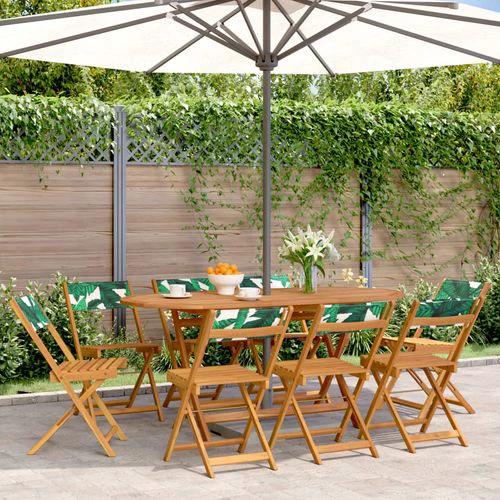 vidaXL Bistro Chairs 2 pcs Cream White Solid Wood Acacia and Fabric by vidaXL