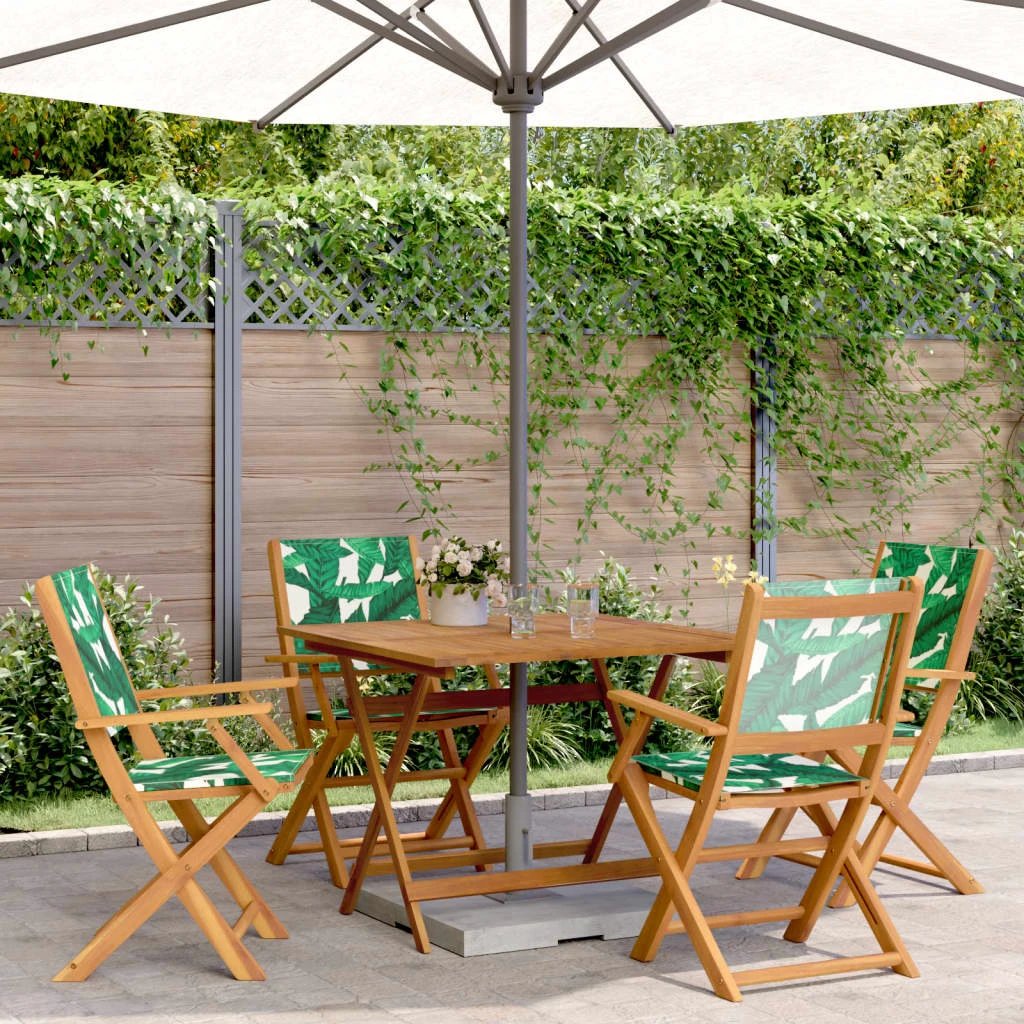 vidaXL vidaXL 3 Piece Bistro Set Cream White Fabric and Solid Wood - Bistro Sets