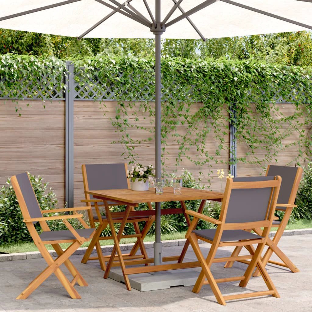 vidaXL vidaXL 3 Piece Bistro Set Cream White Fabric and Solid Wood - Bistro Sets