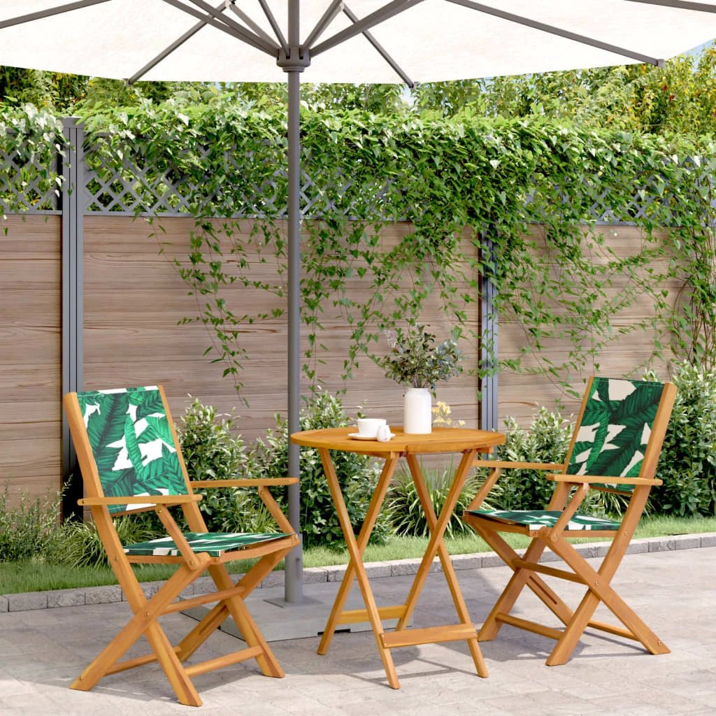 vidaXL 3 Piece Bistro Set Cream White Fabric and Solid Wood by vidaXL