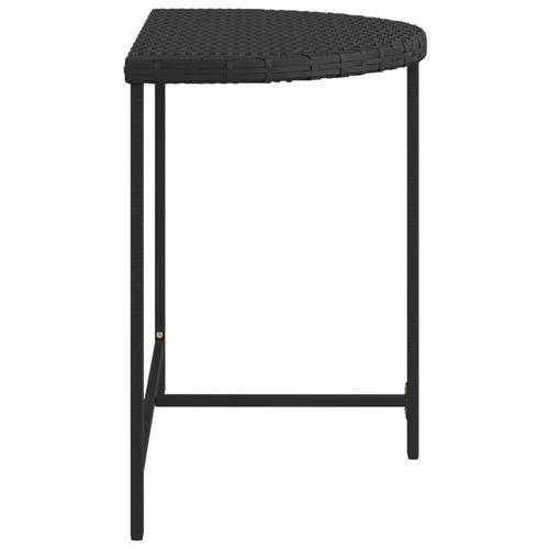 vidaXL Garden Table Black 100x50x75 cm Poly Rattan by vidaXL