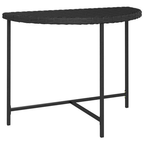 vidaXL Garden Table Black 100x50x75 cm Poly Rattan - from vidaXL