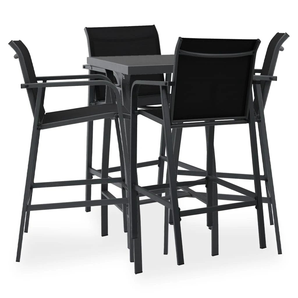 vidaXL 3 Piece Garden Bar Set Black by vidaXL