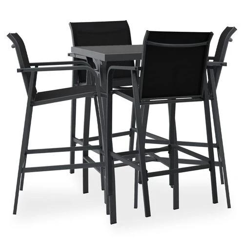 vidaXL vidaXL 3 Piece Garden Bar Set Black -