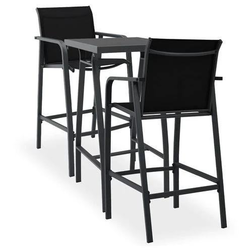 vidaXL 3 Piece Garden Bar Set Black by vidaXL